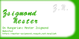 zsigmond mester business card